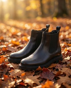 Alternative view of Ghete bărbătești Chelsea din piele naturală – negre - GH166