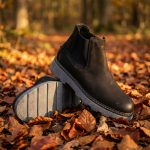 Bottes pour homme en cuir naturel noir avec semelle grise – style urbain - GH161