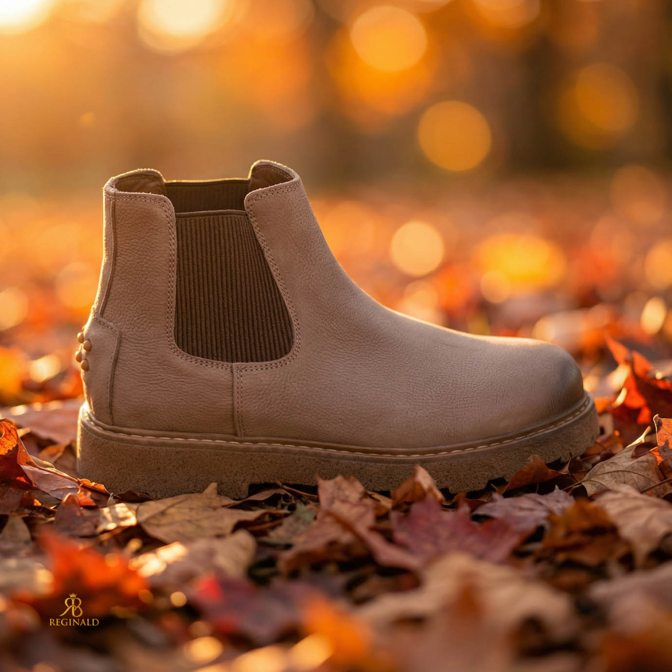 Ghete bărbătești Chelsea din piele naturală – beige sand - GH164 - imagine 3