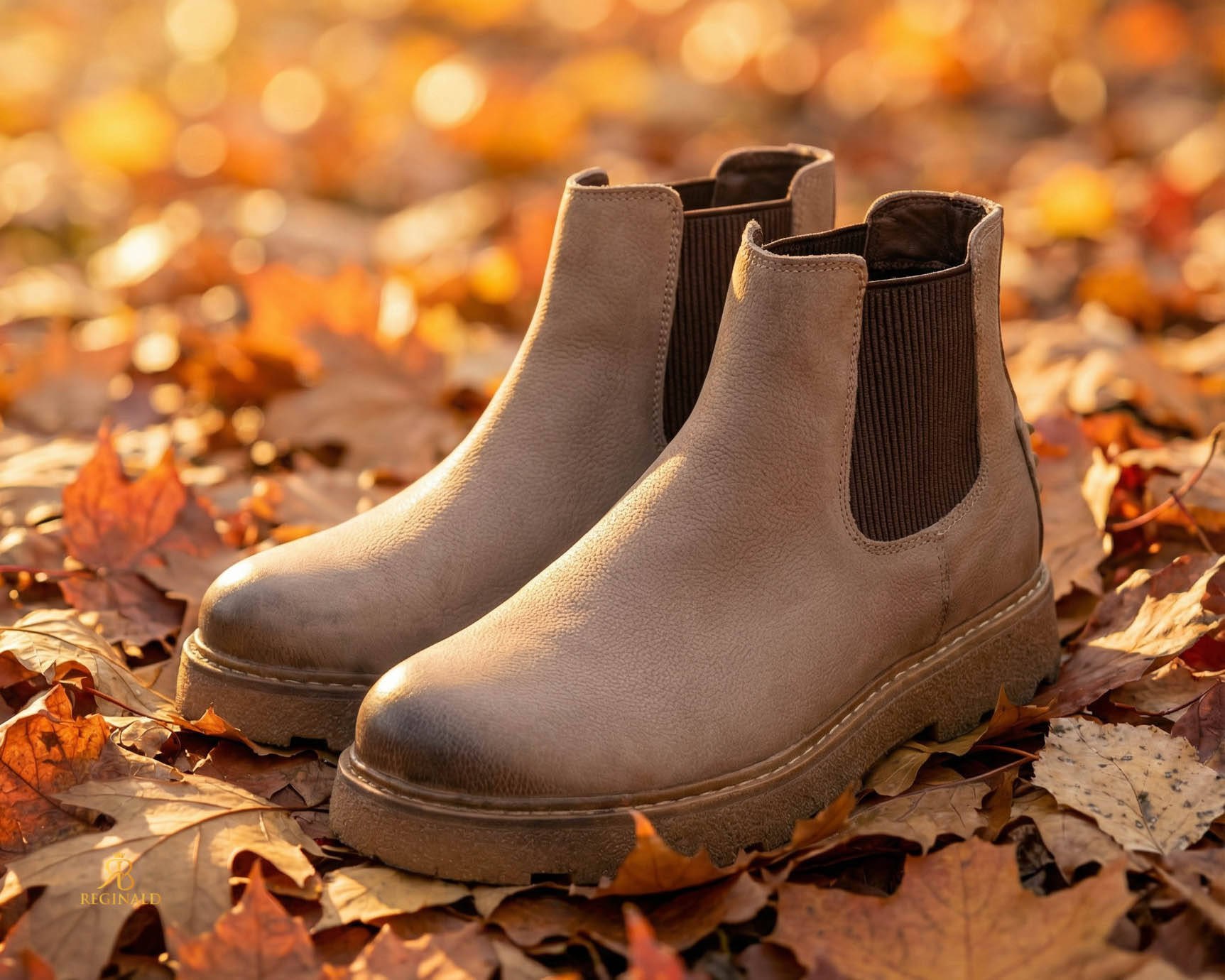 Ghete bărbătești Chelsea din piele naturală – beige sand - GH164 - imagine 4