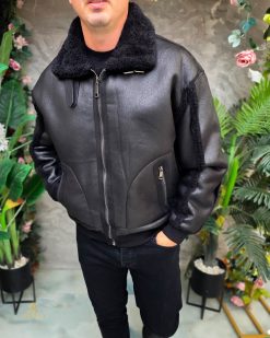 Alternative view of Cojoc negru de barbati, interior imblanit, slim-fi- GC871