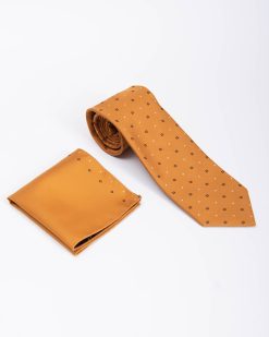 Set Cravata si batista maro cu model- CV1261