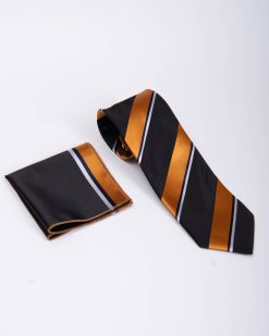 Set Cravata si batista neagra cu model- CV1264