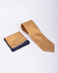 Set Cravata si batista aurie cu model- CV1265