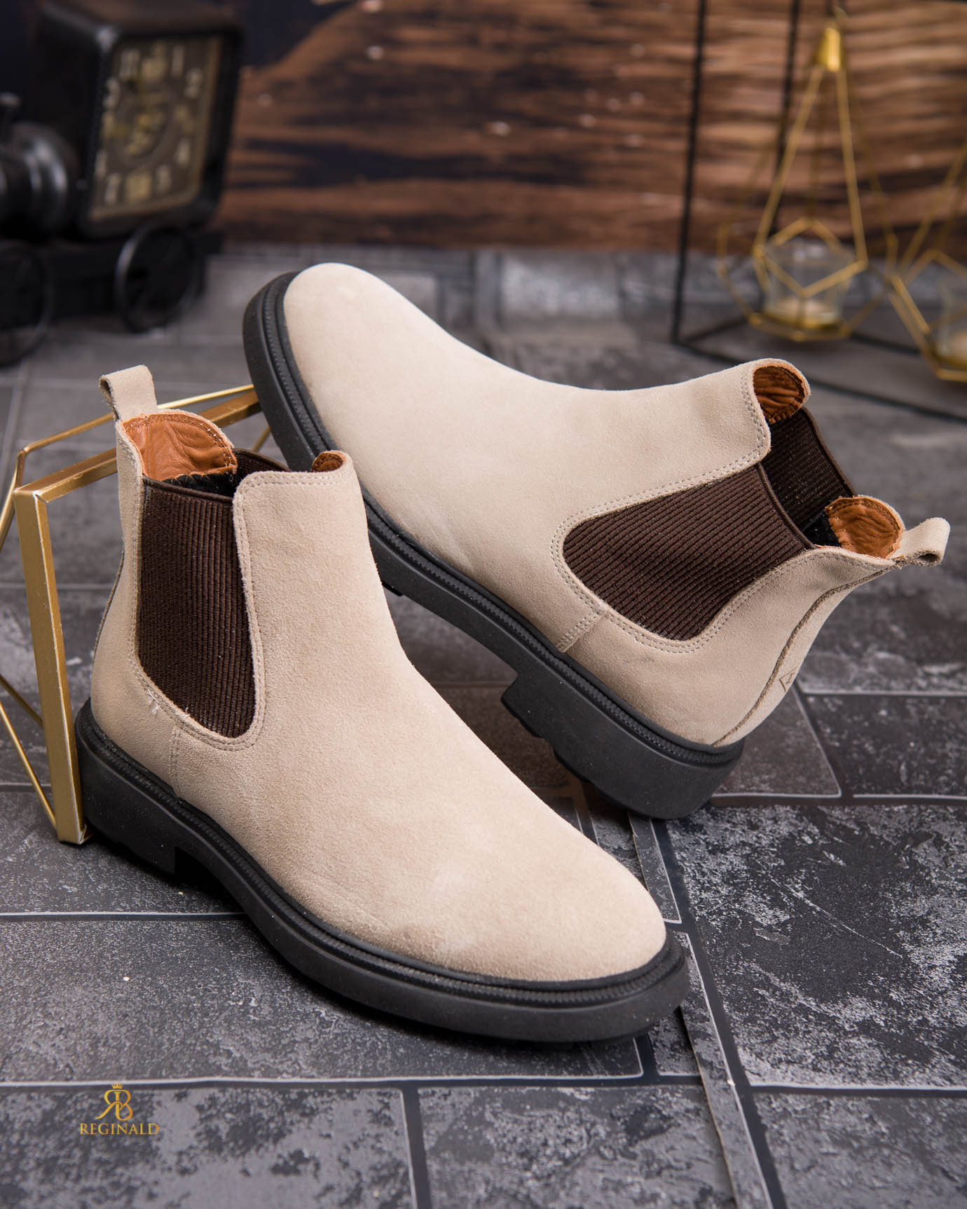 Ghete Chelsea bărbătești bej deschis – Piele naturală - GH160 - imagine 8