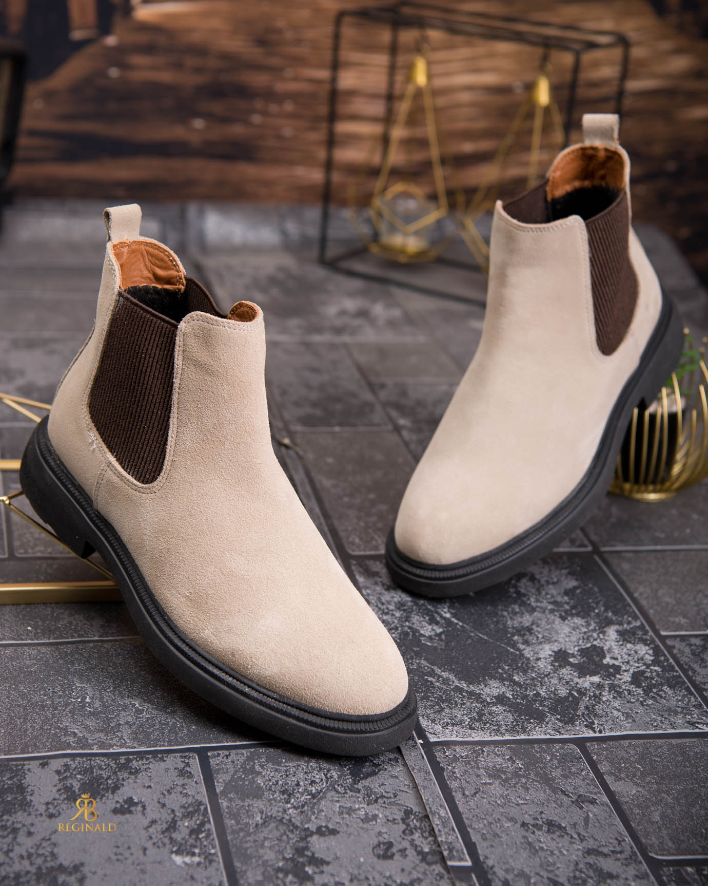 Ghete Chelsea bărbătești bej deschis – Piele naturală - GH160 - imagine 6