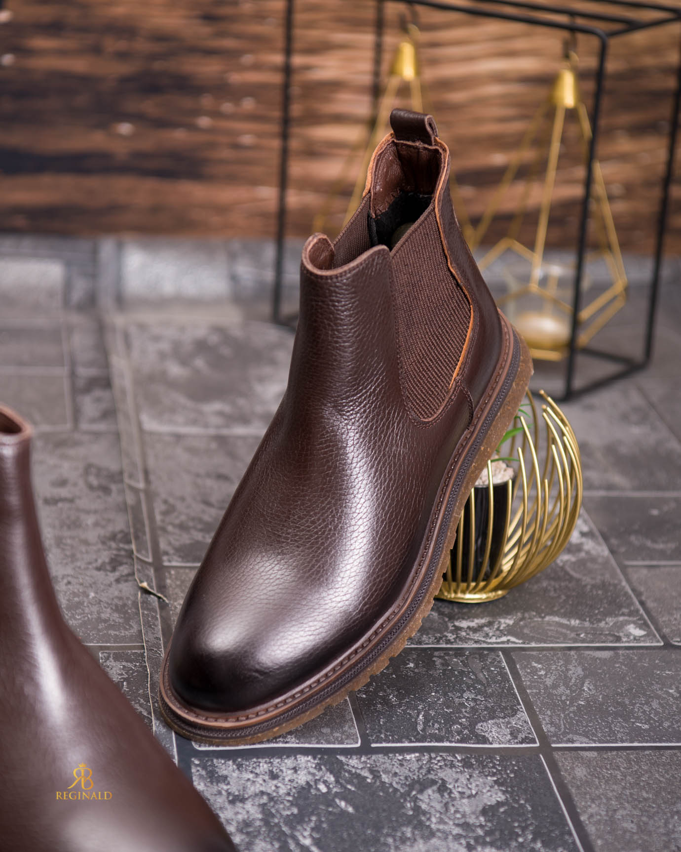 Ghete Chelsea bărbătești maro – Piele naturală - GH158 - imagine 7