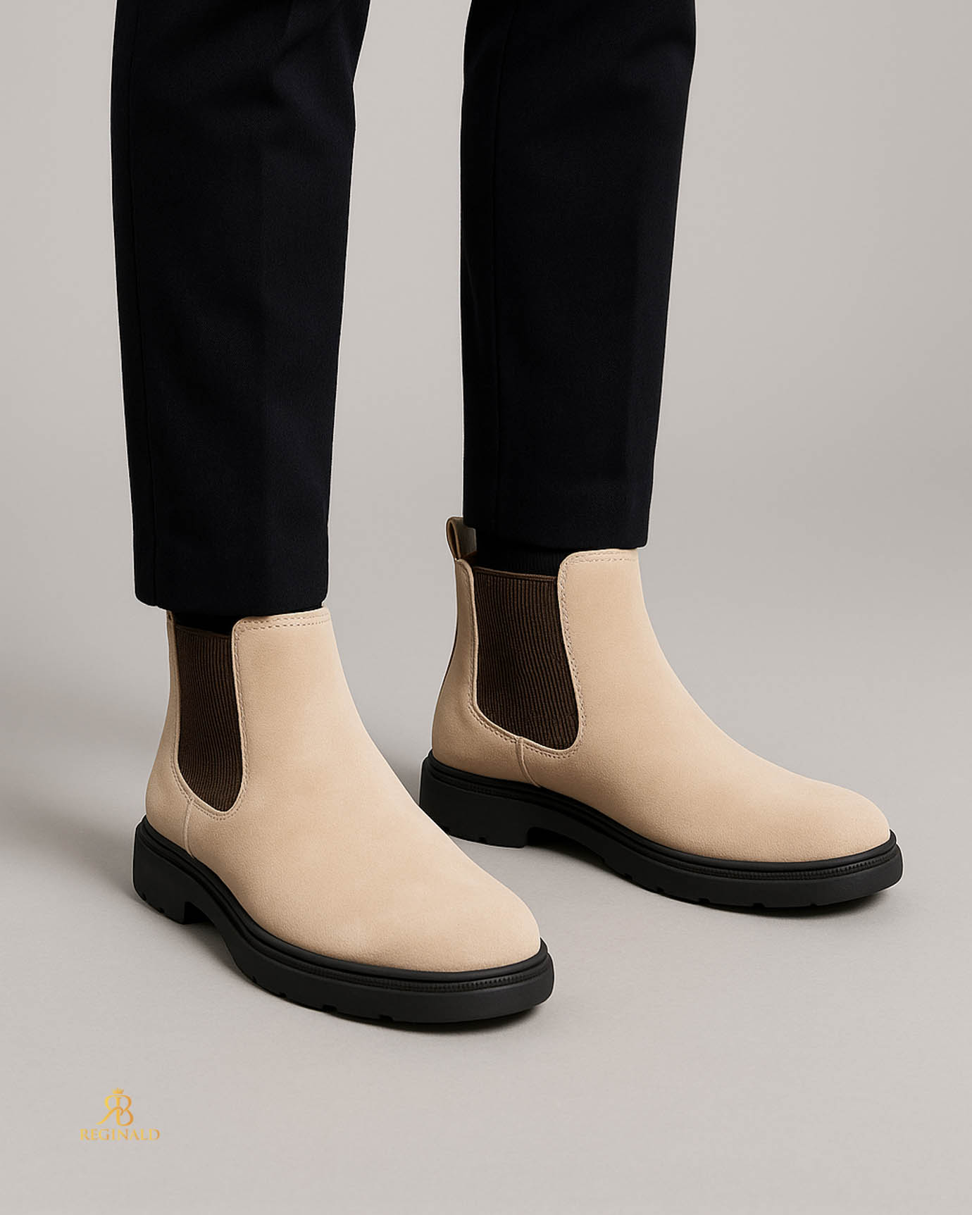 Ghete Chelsea bărbătești bej deschis – Piele naturală - GH160 - imagine 9