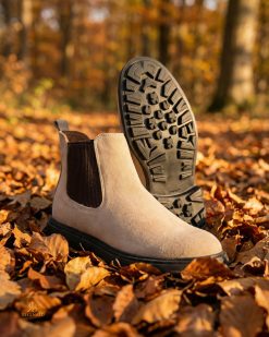 Ghete Chelsea bărbătești bej deschis – Piele naturală - GH160