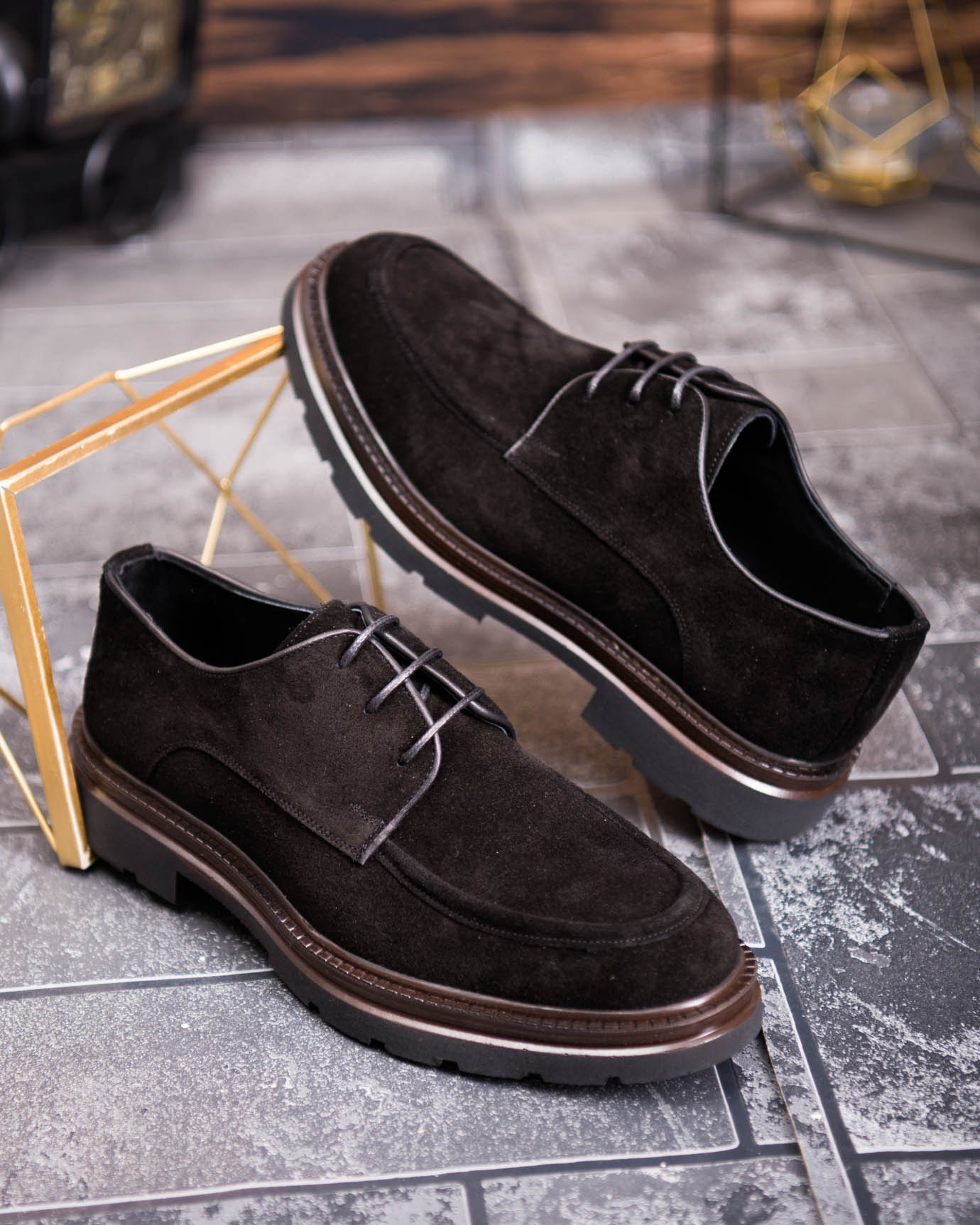 Pantofi Bărbătești din Piele Întoarsă Neagră – Talpă Antiderapantă-P1947 - imagine 4