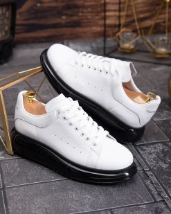 Sneakers Bărbătești din Piele Naturală – Model Premium cu Talpă inalta - AD885
