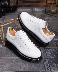 Alternative view of Sneakers Bărbătești din Piele Naturală – Model Premium cu Talpă  inalta - AD885