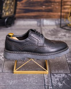 Alternative view of Pantofi Bărbătești din Piele Naturală – Model Brogue cu Talpă Groasă - P1946
