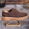 Pantofi bărbătești din piele naturală – Brogue Maro, talpă confort - P1945