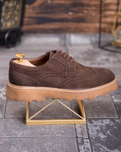 Pantofi bărbătești din piele naturală – Brogue Maro, talpă confort - P1945