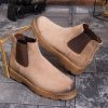 Ghete bărbătești Chelsea din piele naturală – beige sand - GH164