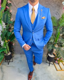 Alternative view of Costum de bărbați, Albastru: Sacou, Vesta si Pantalon- C5381