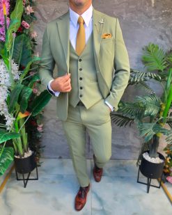 Alternative view of Costum de bărbați, Verde pal: Sacou, Vesta si Pantalon- C5383