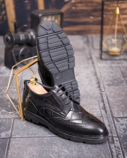 Alternative view of Pantofi bărbătești eleganți, Negru– Piele naturală- P1937