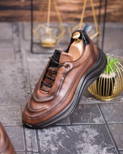 Alternative view of Pantofi bărbătești sport, Maro– Piele naturală- P1938