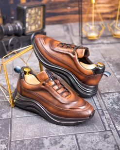 Pantofi bărbătești sport, Maro– Piele naturală- P1938
