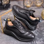 Pantofi bărbătești sport, Negru– Piele naturală- P1939