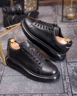 Tenisi bărbătești sport, Negri– Piele naturală- P1942