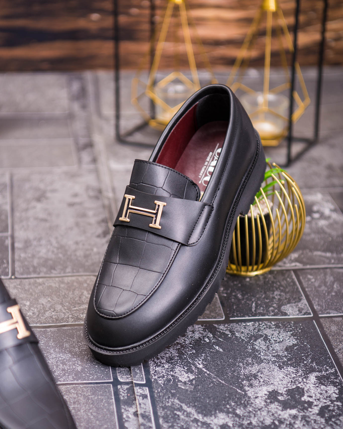 Mocasini de barbati casual, negri, talpa inalta ultra-usoara – AD880 - imagine 6