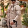 Geaca de bărbați, crem, groasa, cu gluga - GC900