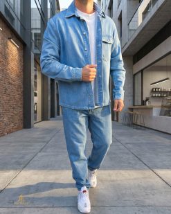 Jacheta+Blugi, de bărbați, albastru deschis - GB184