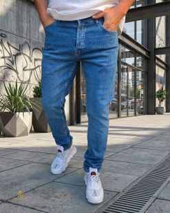 Blugi de bărbați, Slim Fit, elastici , albastri - BG946