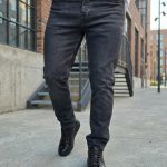 Blugi de bărbați, Slim Fit, elastici , gri- BG950