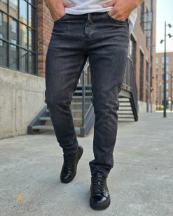 Blugi de bărbați, Slim Fit, elastici , gri- BG950