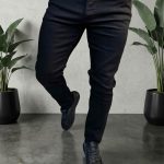 Blugi de bărbați, Slim Fit, elastici , negri- BG951