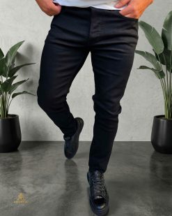 Blugi de bărbați, Slim Fit, elastici , negri- BG951