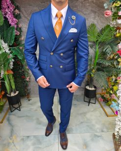 Alternative view of Costum albastru, Sacou si Pantalon, 100% Lana - C5388