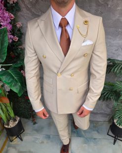 Alternative view of Costum bej, Sacou si Pantalon, 100% Lana - C5389