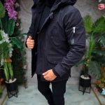 Jacheta de bărbați, neagra, cu gluga- GC905