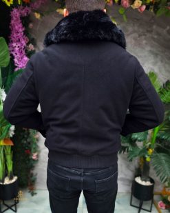 Alternative view of Jacheta de bărbați, neagra, guler de blana - GC902