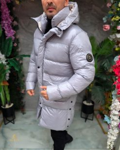 Alternative view of Geaca de bărbați, gri, groasa, cu gluga - GC895