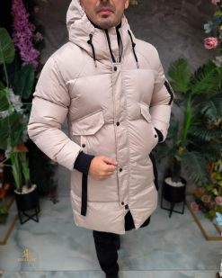 Alternative view of Geaca de bărbați, crem, groasa, cu gluga - GC900