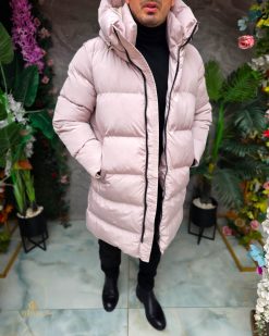 Geaca de bărbați, crem, groasa, cu gluga - GC894