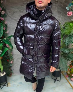 Alternative view of Geaca de bărbați, neagra, groasa, cu gluga - GC892