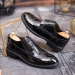 Pantofi de barbati, negru, lacuiti, din piele naturala- P1948