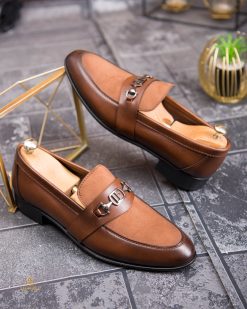 Pantofi Loafers de barbati, maro, din piele naturala- P1950