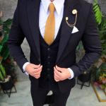 Abito da uomo, nero: giacca, gilet e pantaloni - C5399