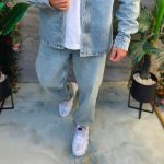 Blugi de bărbați, Oversize, Gri- albastrui, prespalati- BG01