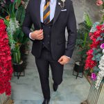 Abito da uomo, nero: giacca, gilet e pantaloni - C5401