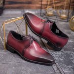 Pantofi de barbati, bordo, din piele naturala- P1920