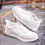 Adidași de bărbați, cu talpa înaltă alba, Alb/gri cu siret– AD900